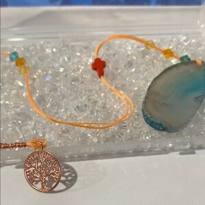 Orange and Blue Agate bookmark